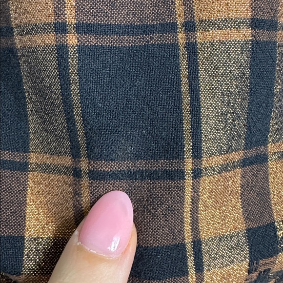 Ace & Jig Button Detail 3/4 Sleeve St. Honore Black and Brown Metallic Blouse S - Picture 3 of 10